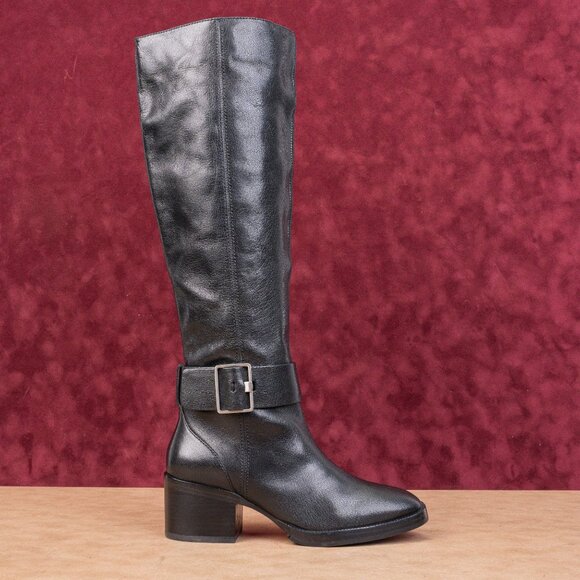 Via Spiga Women Garnett Buckle Retro Zip Fashion Knee Boots 6US EUR36 - Picture 4 of 9